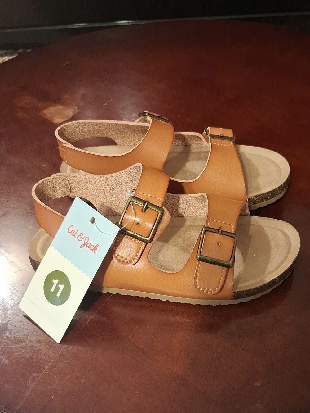 Cat & Jack Cognac Reagan Girls Sandals Size 11 New With Tags